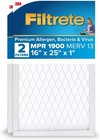 16x25x1 Ac Furnace Air Filter  Merv 13  Mpr 1900   Allergen  Bacteria virus F   