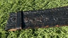 Vtg New Nos Western Tooled 2    X 44    Tooled Black Leather Belt Strap Cowboy