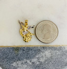 14k Solid Gold Saint Michael Pendant- 24mm X 19mm Small San Miguel Charm- Pt2776