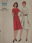 Amazing Vtg 70s Vogue 8111 Misses Dress In 2 Versions Pattern 12 34b
