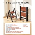 Uimoso 2-step Aluminum Folding Ladder With Wide Non-slip Steps  Supports 330 Lbs