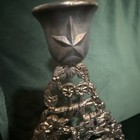 Vintage 10  Godinger Silver Plated Christmas Tree Candle Holder -