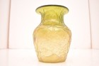Antique Kralik Loetz Crackle Art Glass Vase Vintage 5 5  Tall Vtg