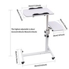 Office Laptop Desk Rolling Table Computer Mobile Stand Adjustable Portable New
