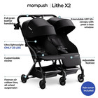 Mompush Lithe Double Ultralight Stroller  Lightweight Side By Side Stroller  Two