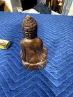 Hand Carved Wood Buddha Statue Seated Meditation Pose Folk Art