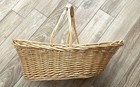 Vintage Hand-woven Baby Or Baby Doll Moses Basket Bassinet