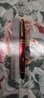 Waterman Expert Marble Red Metal Fountain Pen Gold Plated Medium Nib Fra G2u
