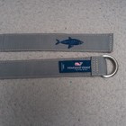 Vineyard Vines Belt Youth L Nylon Gray Blue Fish D Ring Sz Large Embroidered Boy