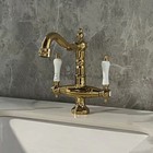 French Vintage Double Ceramic Handles Sink Faucet Bathroom Wash Basin Mixer Tap