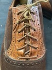 Elegant Pair Of Late 1930 s Mens Brown Suede And Crocodile Shoes Size 9d