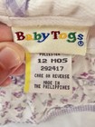 Vintage Baby Togs Floral Dress Embroidered Lace Gingham Purple 12m