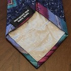 Albert Nipon Blue Purple Green Hand Made 100  Silk Men   s Neck Tie Made In Usa