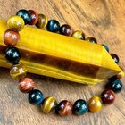 Natural Rainbow Tiger Eye Stone Crystal Stretch Bracelet 8mm Round Gemstone Bead