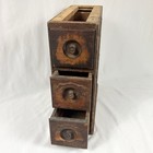 Treadle Sewing Machine Wooden 3 Notions Drawers Ornate Side Antique Vintage