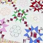 Handmade Retro Meadow Sampler Baby Quilt Top 47x47  Pieced  Baby bed wall Decor