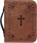 Retro Cross Bible Cover Case For Women Xl Pu Leather Bible Bag With Multi Poc   