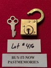 Miniature  yale 1671  Brass Padlock W  Key  Old Vintage Antique Lock Lot  416