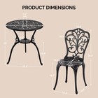 3 Pcs Patio Bistro Set Dining Furniture Iron Table Chair For In outdoor Garden