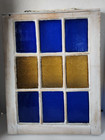Vintage Window Sash 6 Pane Colored Textured Glass 23  X 18 