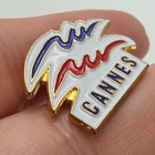 Cannes France Enamel Lapel Pin French Riviera Ville Logo Travel Souvenir Vintage