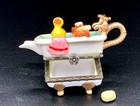Mini Porcelain Bathtub Trinket Box With Soap Trinket   Duck Vanity D  cor