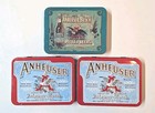 Vintage 3 Anheuser Busch Playing Cards Budweiser Two  Decks In Tin Box Sealed Pk