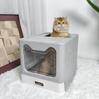 Xxl Stainless Steel Cat Litter Box With Lid  Anti-urine Leakage  Easy Cleaning