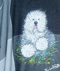 Hand-painted Old English Sheepdog Fringed Cape By Barbara Wood  Oes One Size All