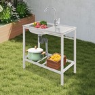 Utility Laundry Sink Kitchen Stainless Steel Single Bowl Sink Washing Station