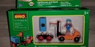 Brio 33321 Fork Lift   Wagon Set  New In Box Vintage Wooden Railway Rare Vintage