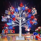 12 Pcs Memorial-day Decorations 4th Of July Wooden Ornaments Red Classic-4