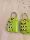 5 Green Combination Luggage Locks Tsa  Suitcase Padlock 3 Digit Luggage Code