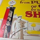 Vintage Shell Motor Oil Sign - Large Gas Pump Station Porcelain Advertising Sign