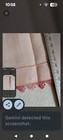 Vintage Pink Linen Guest Towel Variegated Tatted Lace Edge Hemstitched Scarf