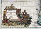 South America 1719 Christopher Weigel Large Antique Map 18th Century