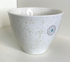 Vintage Speckled Ceramic Coffee Mug Cup White Swirl Loop Print Retro Unmarked
