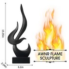 Awnr Black Flame Abstract Sculpture Resin Art Statue Modern Home Decor For Li   