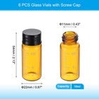6pcs 10ml Small Brown Glass Vials With Black Screw Cap Glass Graduated