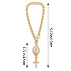 Gold Tone Resin Virgin Mary Cross Car Hanging Ornament Auto Decor