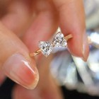 2ct Heart Cut Real Moissanite Women s Wedding Band Ring 14k Rose Gold Plated