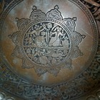 Xl 26  Egyptian Turkish Engraved Copper Tray Plate Wall Art Table Top Lion War