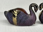 Vintage Ceramic Clay Metallic Swans Home Decor Holder