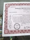 1948 Indian Motocycle Company Preferred Stock Certificate  20 Shares  No  P01222