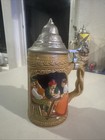 Vintage German Beer Stein With Pewter Lid