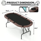Meiyiu 71  Oval Poker Table 8 Player Foldable Texas Holdem Blackjack Table New