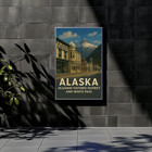 Alaska Skagway White Pass Townscape Vintage Travel Poster