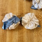 Vintage Rosette Ribbon Bow Appliques Off White W blue Crafts Weddings Lot Of 72