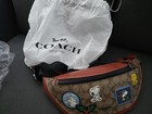 New Coach X Peanuts Warren Belt  Signature Canvas W Patches Ce541 New