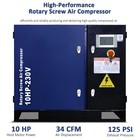 10hp 7 5kw Rotary Screw Air Compressor 3 Phase 34cfm Fixed Speed Industrialgrade